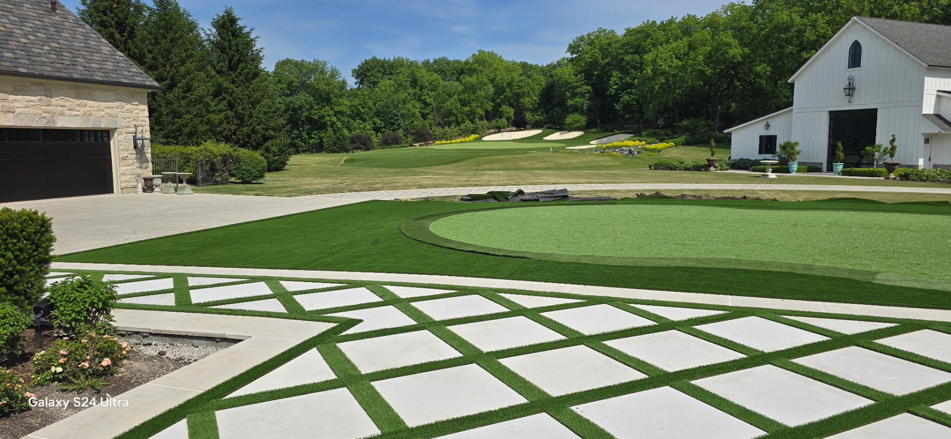 Poolside Slab & Turf Grid — finished result