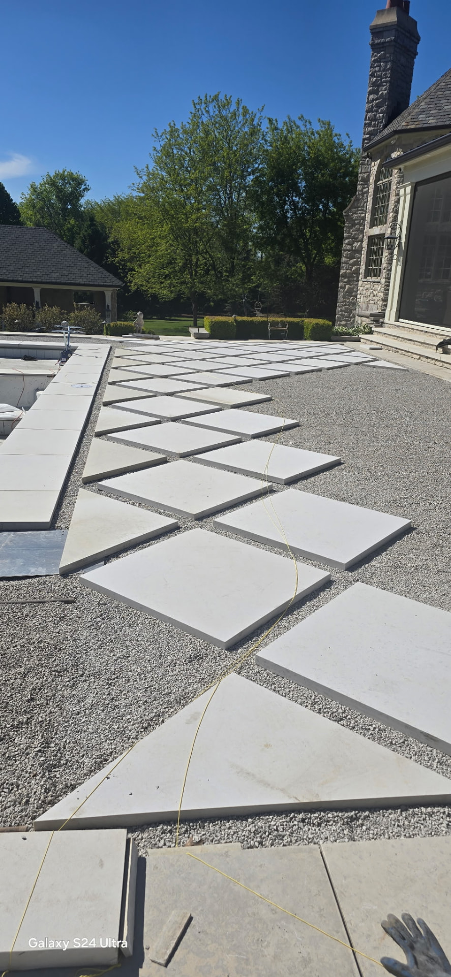 Poolside Slab & Turf Grid — before work began